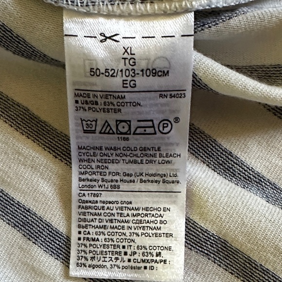 Banana Republic - Cream & Navy Striped Off-Shoulder Ruffle Top - XL - Picture 9 of 9